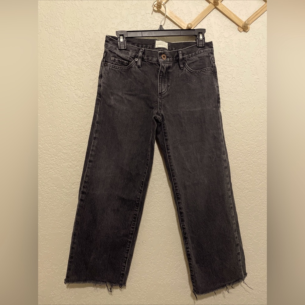 Simon Miller jeans size 26 frayed hem 100 percent cotton Charcoal Black euc